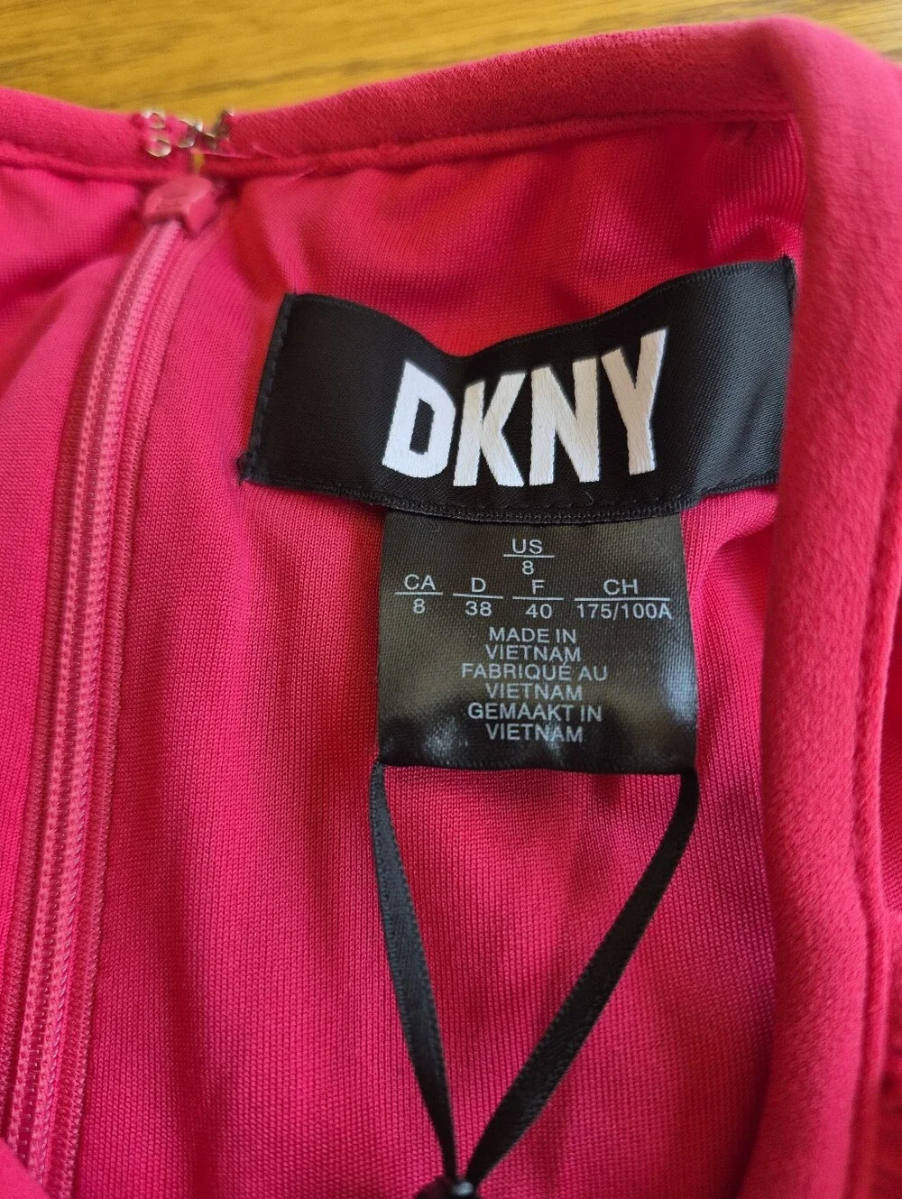 DKNY Sleeveless Halter Faux Wrap Dress in Melon Size 8 NWT